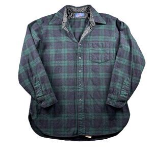 Pendleton Country Traditional Wool Tartan Plaid Button Up Chore Shirt Large F172